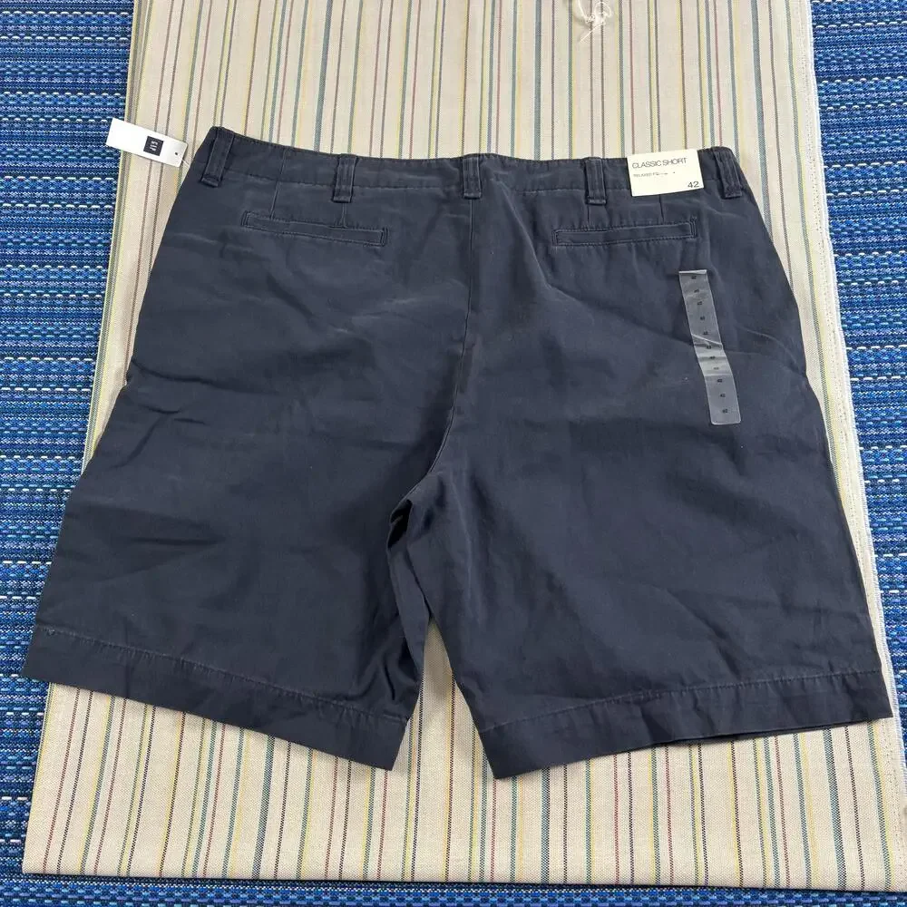 Gap Shorts Mens 42 Blue Classic Short Cotton Chino Relaxed Fit 10 Inseam NEW